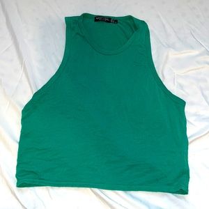 Green cropped tank top